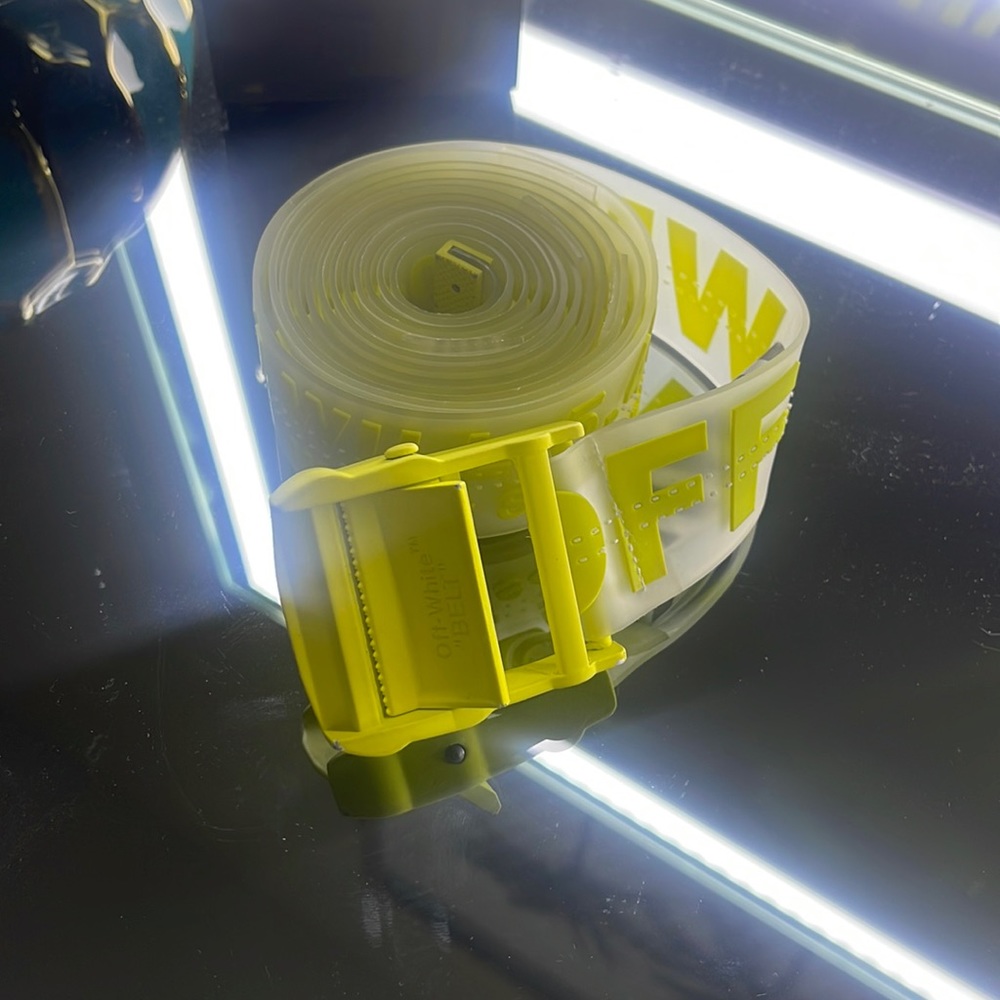 OFF-WHITE Rubber Industrial Belt (SS19) Transparent Fluo Yellow